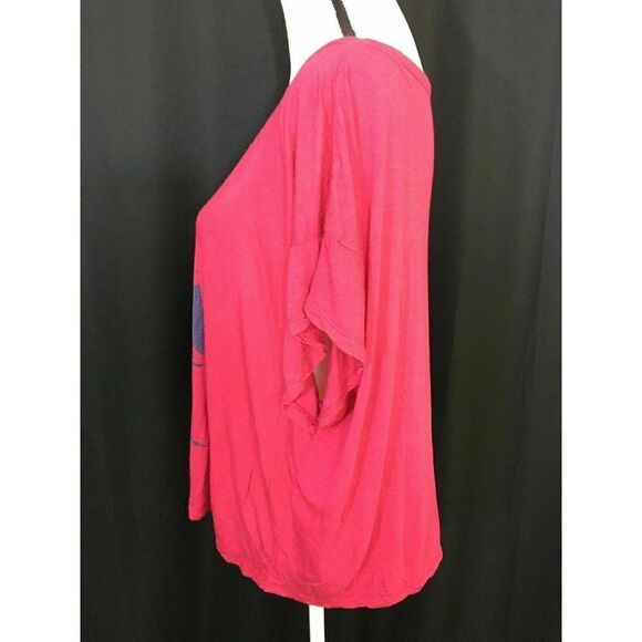 torn ronny kobo Womens Pink Blue Ivory Short Sleeve Top Xs Small Medium Large Xl - Picture 3 of 7